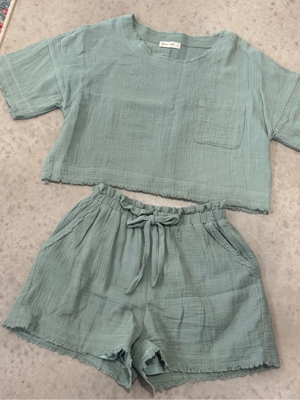 High Waist Women's Shorts in Sage Green